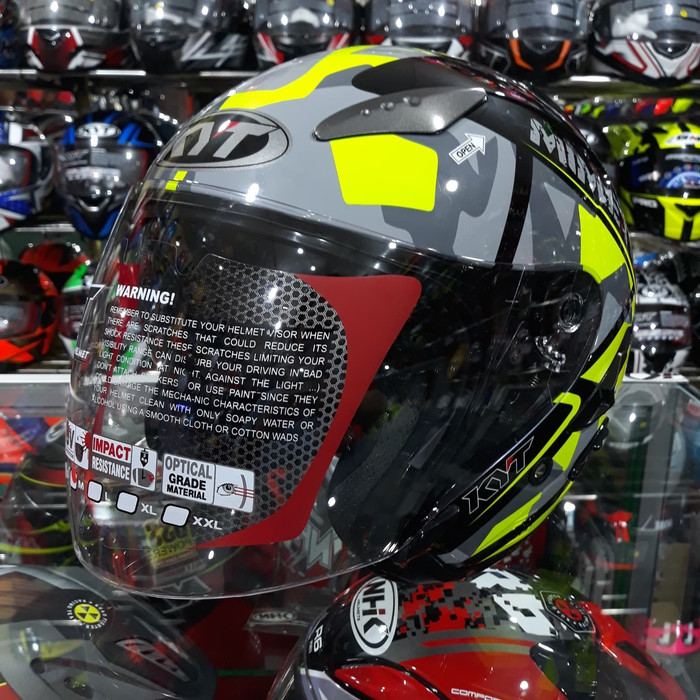Helm KYT Galaxy Motif #4 Black / Yellow Fluo