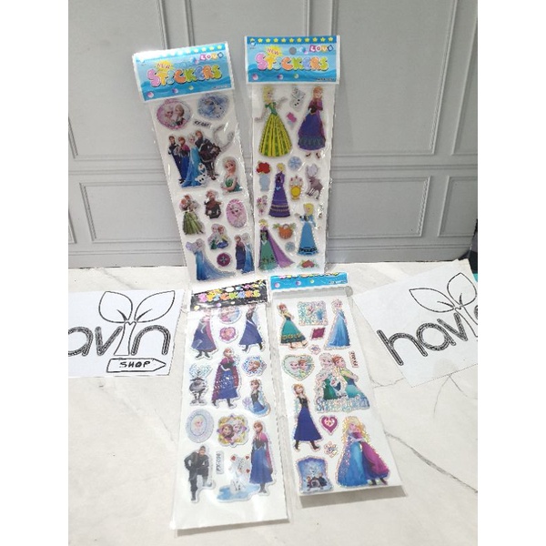sticker gambar/sticker anak/Stiker Hologram-FROZEN