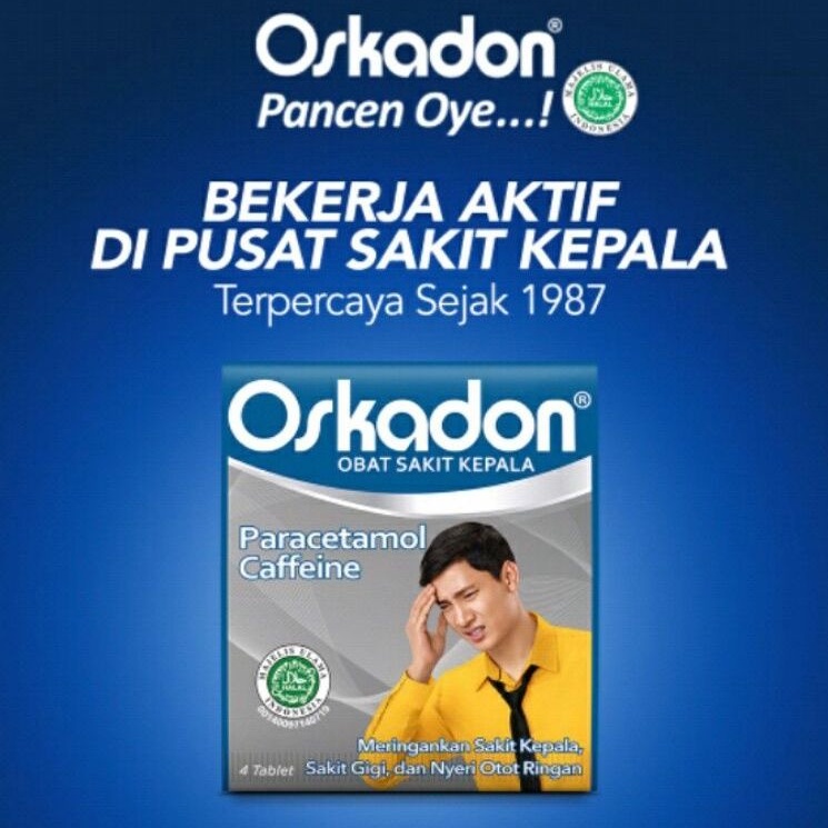 OSKADON BIRU (Obat Sakit Kepala) @1 Strip @4 Tablet