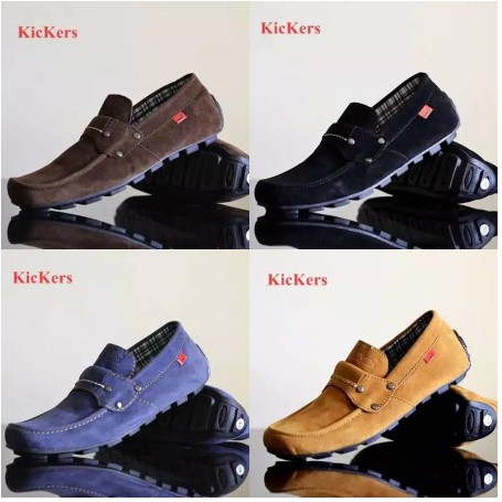 Sepatu Pria Slip On Kickers Papara knop Sepatu Slop Cowok Casual Santai Mocassin -Bisa COD