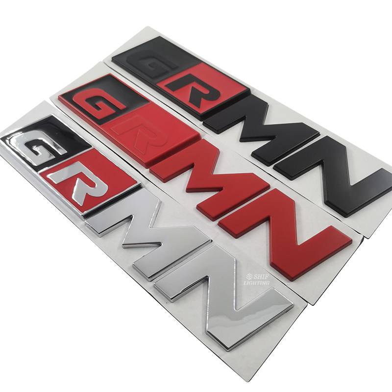 1 X Metal GR MN GR SPORT Logo Car Auto Rear Trunk Emblem Sticker Decal Badge Replacement For TOYOTA GR Sport