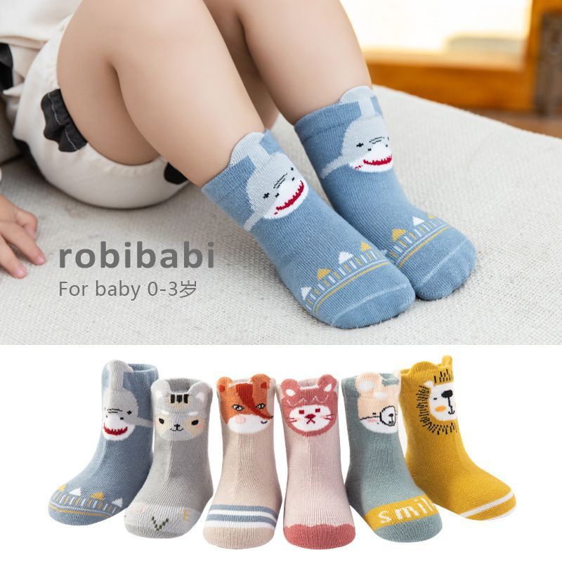 Kaos Kaki Bayi Robibabi style fashion korea motif karakter Animal Anti Slip Import