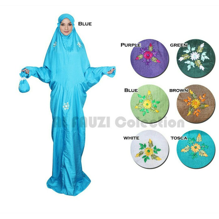 Mukena Dewasa Renda Mewah Mukena Premium Terbaru Lebaran 2020P PI250  Parasut Terusan Bordir - Hitam