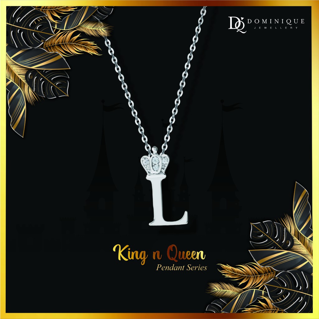 

Dominique Jewellery-Diamond Pendant Kalung Alpha Beta L King & Queen