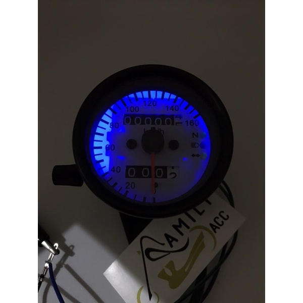 Speedometer Kilometer LED Stelan Indikator Hitam/Putih Untuk Semua Jenis Custom DLL