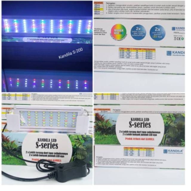 KANDILA LED S-200  10 Watt 4 warna 48 led lebih terang Lampu Aquarium Aquascape