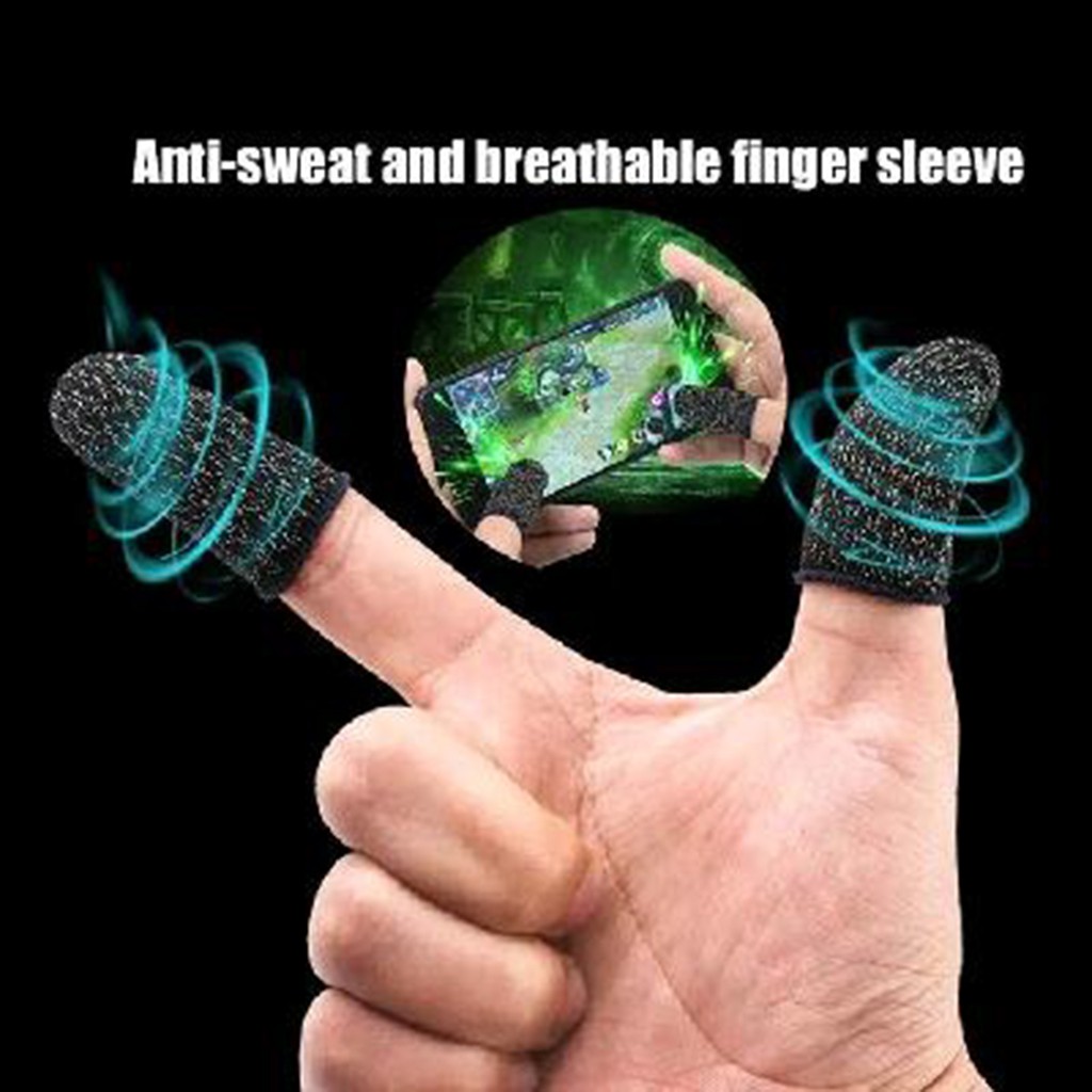 2 PCS SARUNG JARI JEMPOL GAMING ANTI KERINGAT FINGER SLEEVE SEPASANG GAME BAHAN LEMBUT SEPASANG