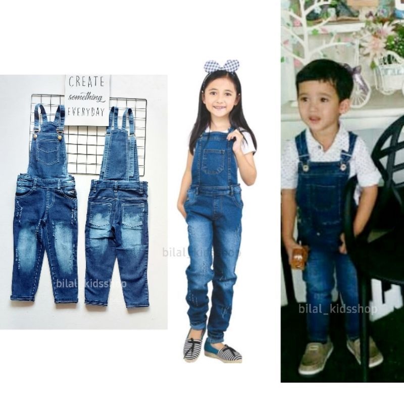 OVERALL JEANS PANJANG ANAK UNISEX 2-12TH