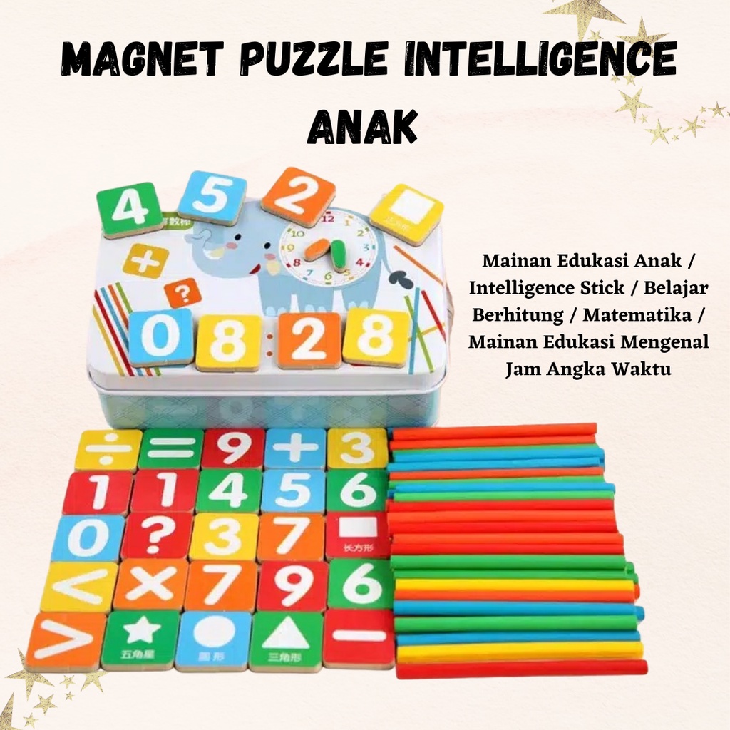 HARGA PROMO!!! Mainan Edukasi Intelligence Stick Puzzle Magnet Belajar Berhitung