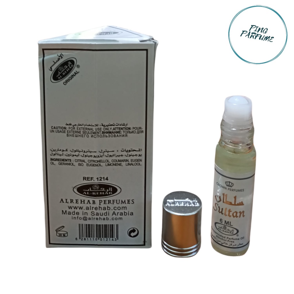 Parfum Arab Sultan e Al-rehab kemasan 6ml