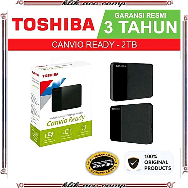 HDD External Toshiba Canvio 2TB - Harddisk Canvio Ready 2TB Harddisk Eksternal