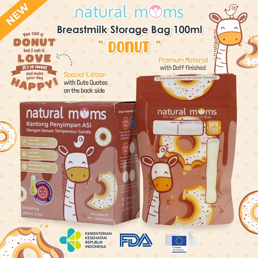 Kantong Asi Natural Moms  Breast Milk Bag Kantong Susu 100ml 120ml 150ml (30pcs) thermal sensor