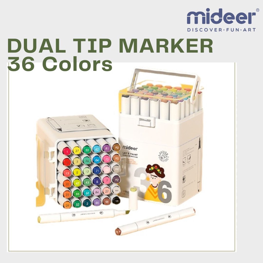 

Mideer DUAL TIP MARKER 36 Colors Spidol Mewarnai Anak