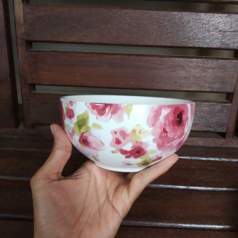 MANGKOK KERAMIK SHABBY BUNGA TABLEWARE SANGO