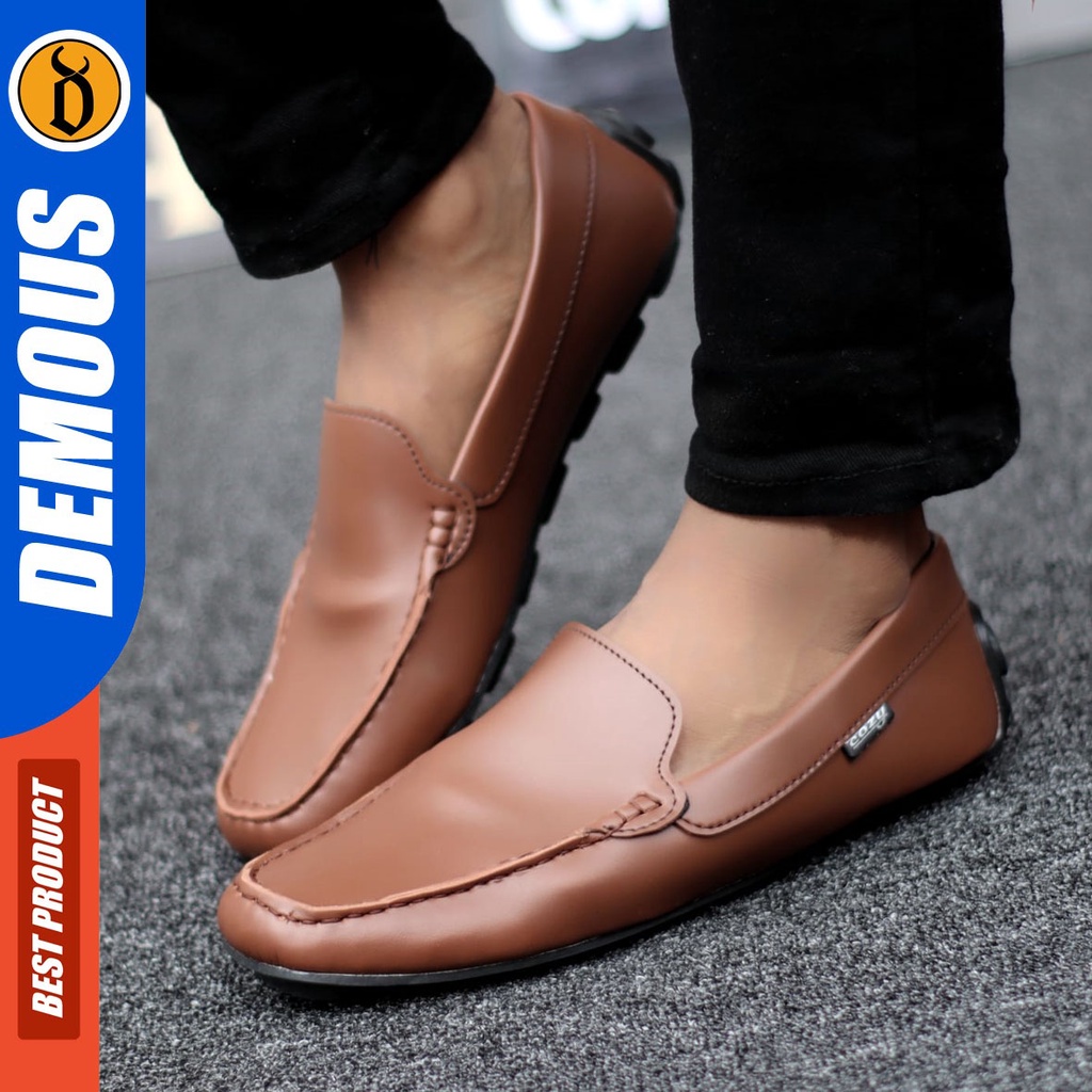 DEMOUS Venezia - Sepatu Formal Pantofel Hitam Kerja Slop Pria