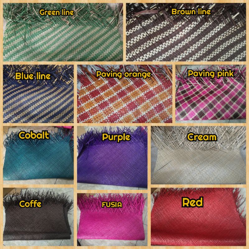 Premium Anyaman tikar longsong pandan GERAISURYA bahan tas dompet