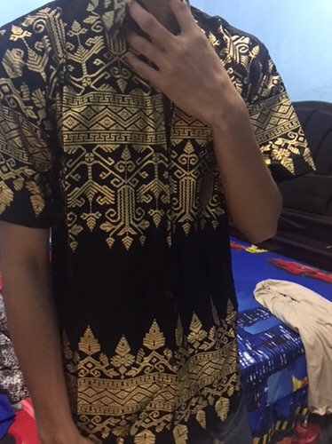 Bswart Batik Hrb026 Kenongo Hem Batik Prada Anjani Gold Kemeja Batik Pria