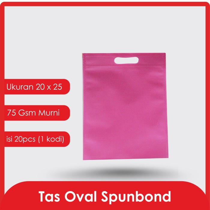 

✨ BISA COD ✨ sablon 1 warnaGOODIE BAG SPUNBOND OVAL 20x25 / Tas Belanja Murah Oval