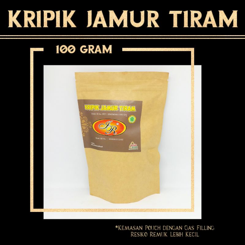 

Kripik Keripik Jamur Tiram Original 100 gram Intan Rahmadhani Snack IR Jogja Kemasan Pouch dengan gas Filling