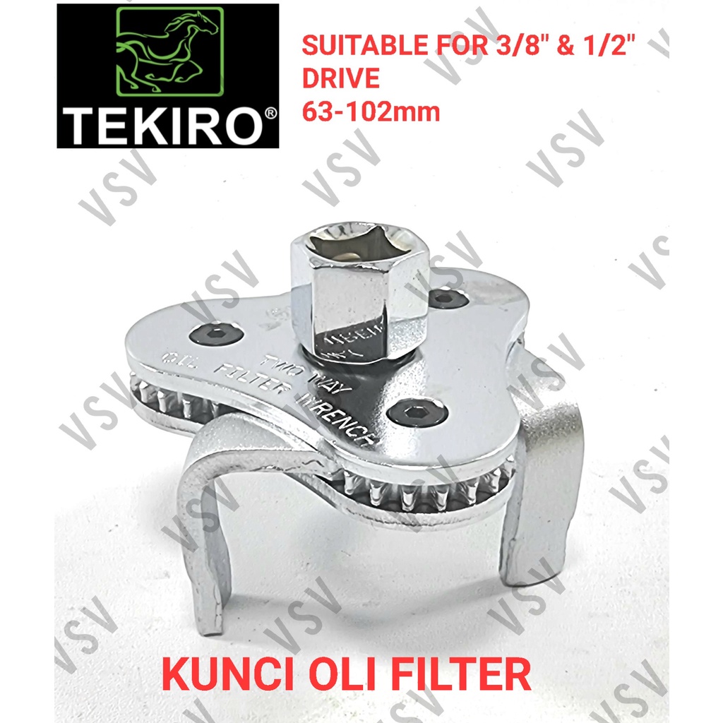 TEKIRO Kunci Oli Filter Kaki 3 Two Way Oil Filter Pembuka Oli Filter Universal