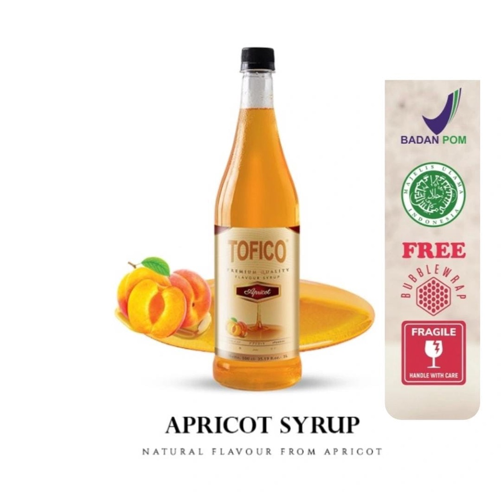 

Tofico Syrup apricot Natural Flavour 1 Liter Tofico sirup aprikot