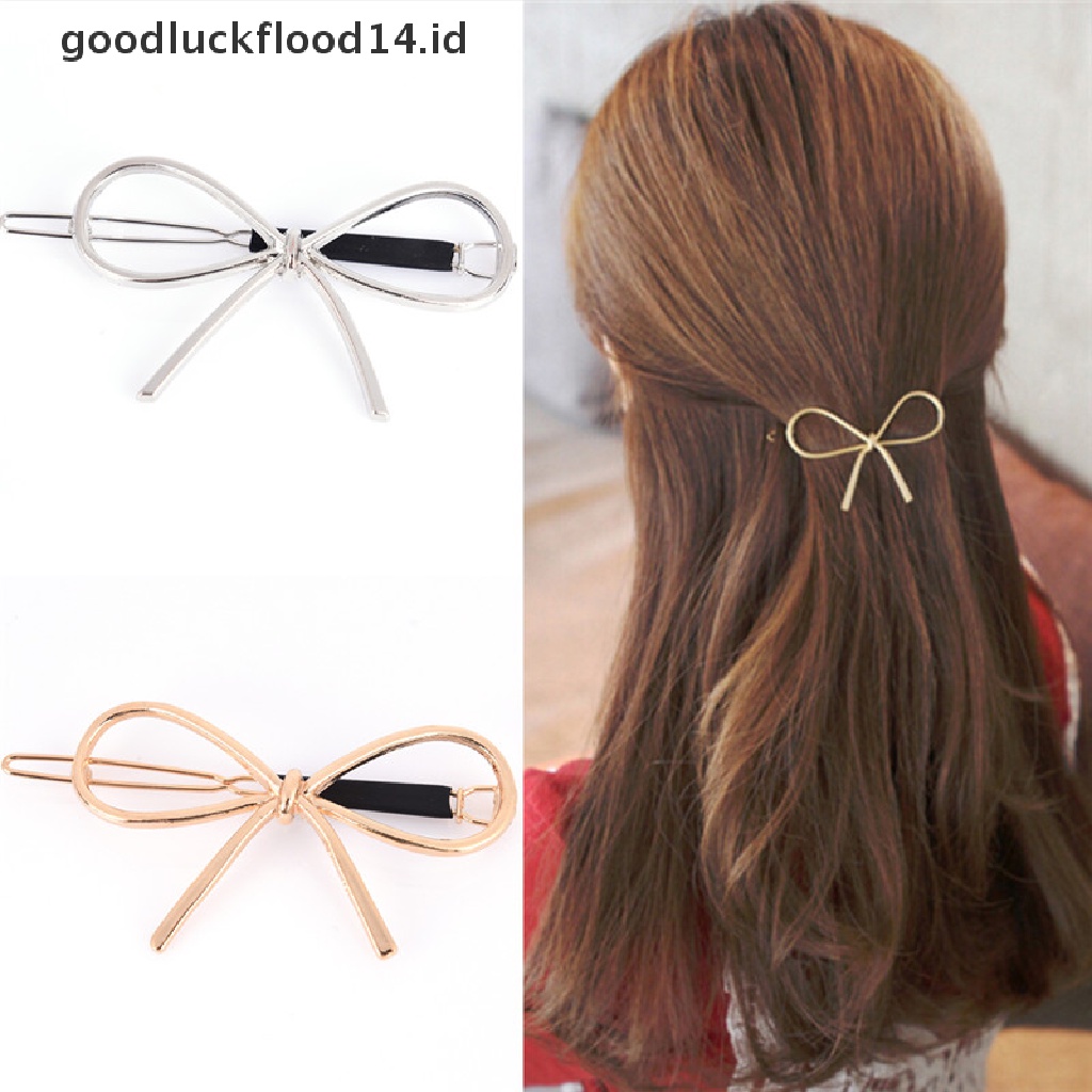 [OOID] New Vintage Hairpins Metal Bow Knot Hair Barrettes Girls Women Hair Accessories ID