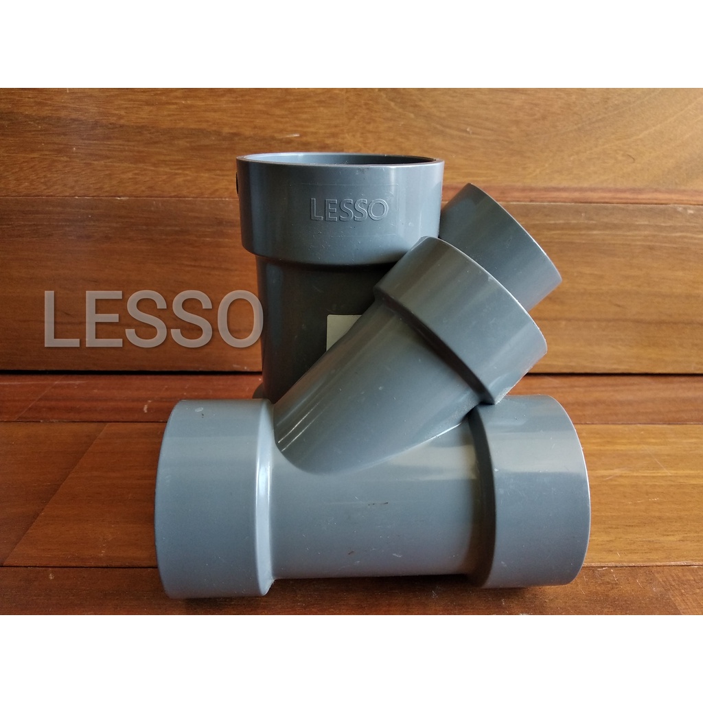 Tee Y Pvc 2" inch Lesso D 45* Y Branch Tee Cabang Sambungan Pipa PVC