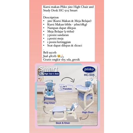 High chair & desk Pliko