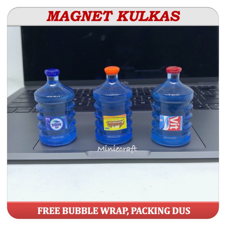 MAGNET TEMPELAN KULKAS MINIATUR PRODUK GALON  AQUA AMIDIS 