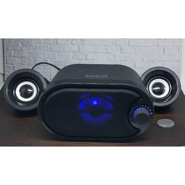 Speaker aktif 2.1 woofer subwoofer  led bass stereo usb robot