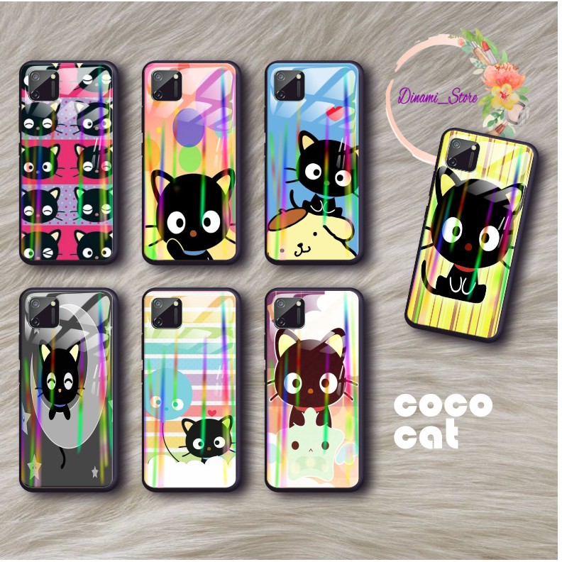 back case glass aurora coco cat Samsung J2prime G530prime A01 CORE A20 A30 A20s A50 A50s  DST381