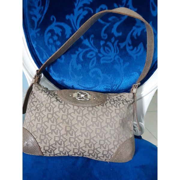 preloved DKNY baguette monogram bag