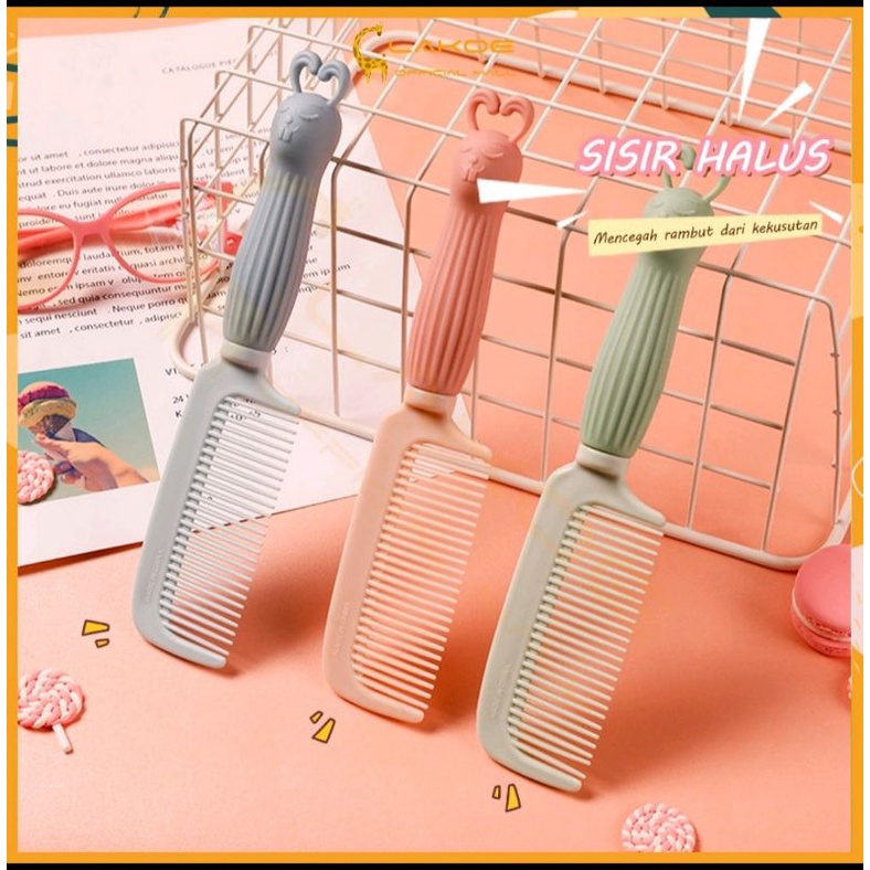 SISIR RAMBUT GAGANG HAIR COMB SILICA KELINCI LUCU DEWASA DAN ANAK