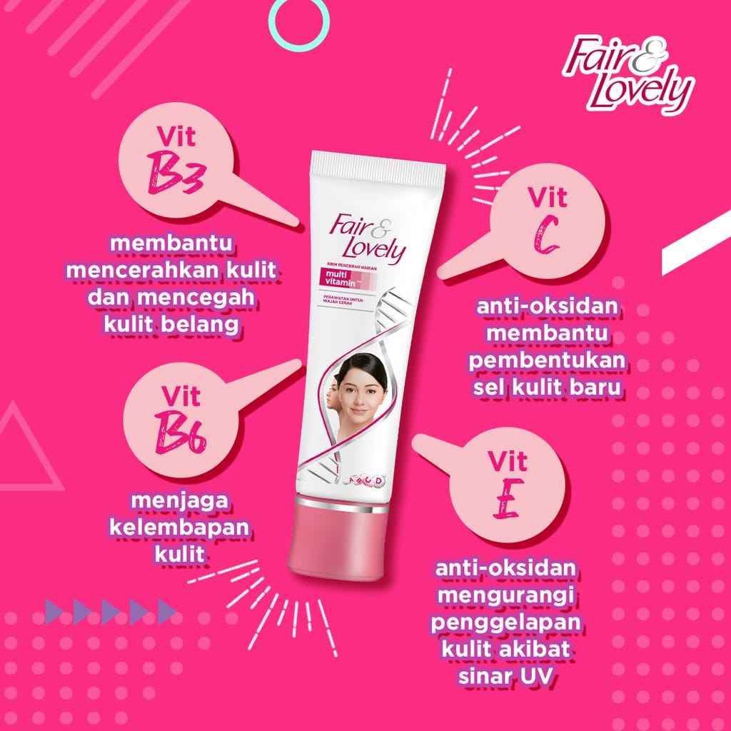 Fair And Lovely Cream Moisturizer Pelembab Wajah Multi Vitamin 50G