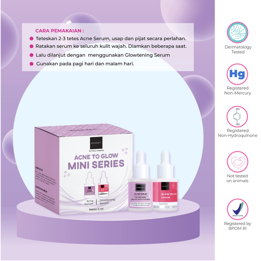 [SCARLET] Whitening To Glow Mini Series | Acne | Brightly 5ml