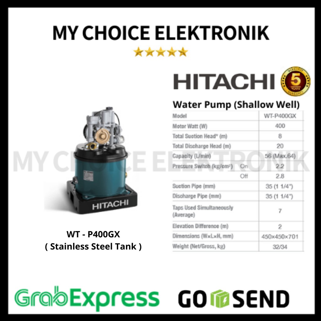 Hitachi Pompa Air WTP-400GX/ WTP-400 GX