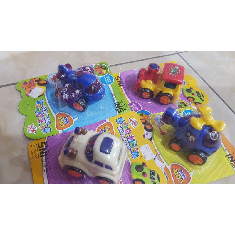 mobil cartoon dorong / mobil kartun star rider