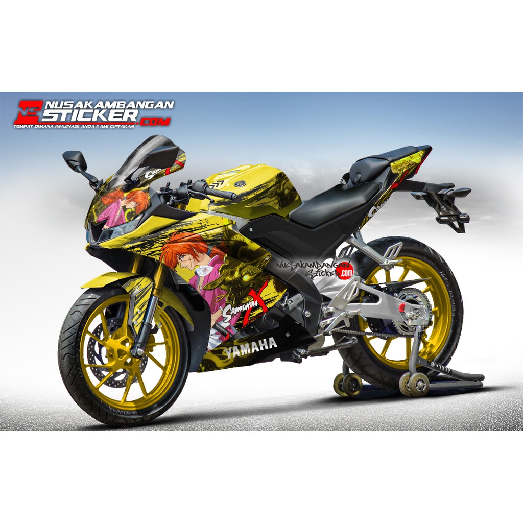 Decal Stiker R15 V3 VVA 155 -Dragon samurai x Kuning Sticker Full Body