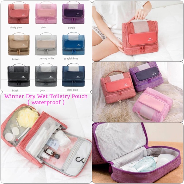 READY STOCK WINNER DRY WET TOILETRY POUCH