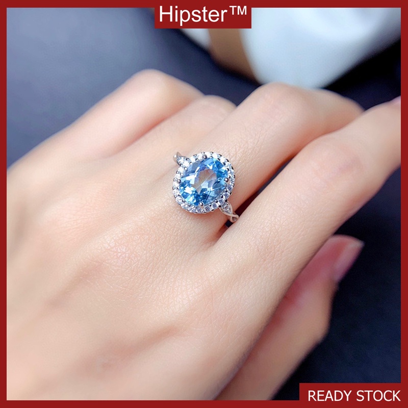 Fashion Natural Sky Blue Topaz Ring