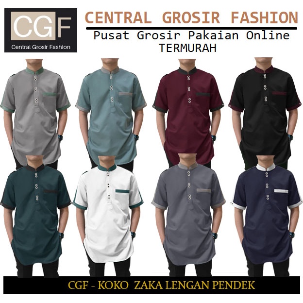 CGF 56349-58488-60470-62314-64158-66179 KOKO ZAKA LENGAN PENDEK Baju Koko Qurta Pria Terbaru,Termurah & Terlaris-1
