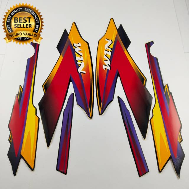 (COD) striping honda win 100 2005 hitam lis merah list body standar berkualitas murah kualitas origi