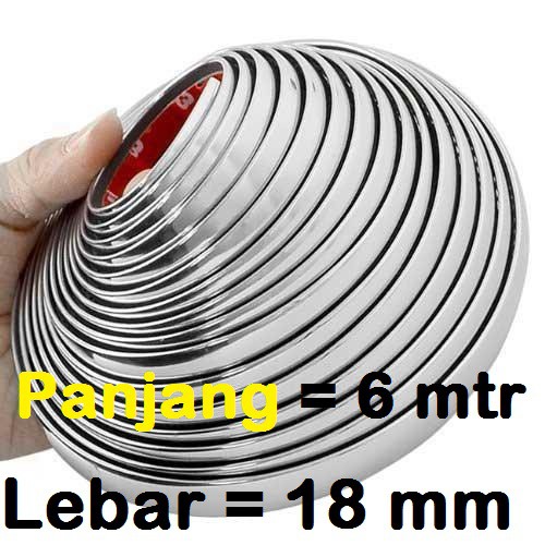 List Chrome Mobil Lebar 18 mm x Panjang 6 Mtr