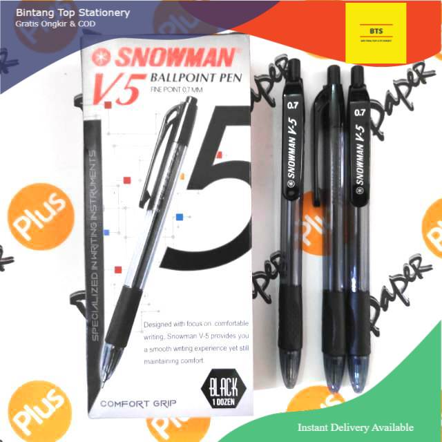 

[BTS] Pulpen / Ballpoint SNOWMAN V5 (12pcs)
