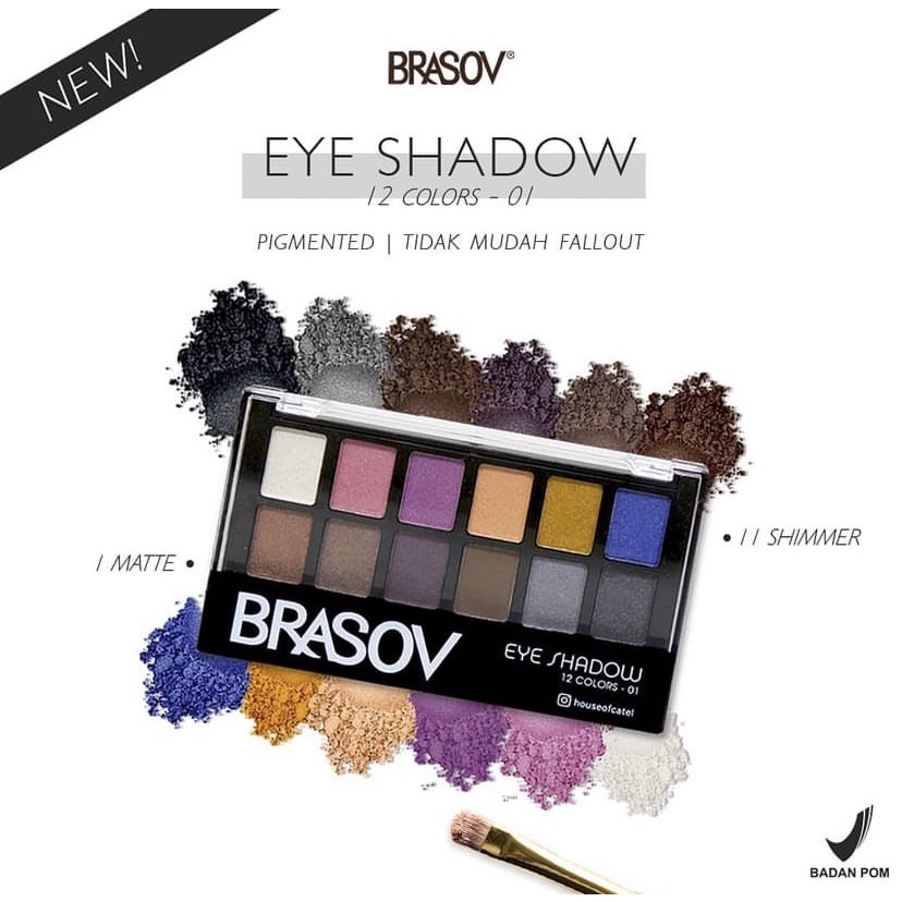 BRASOV EYE SHADOW PALETTE 12 COLORS