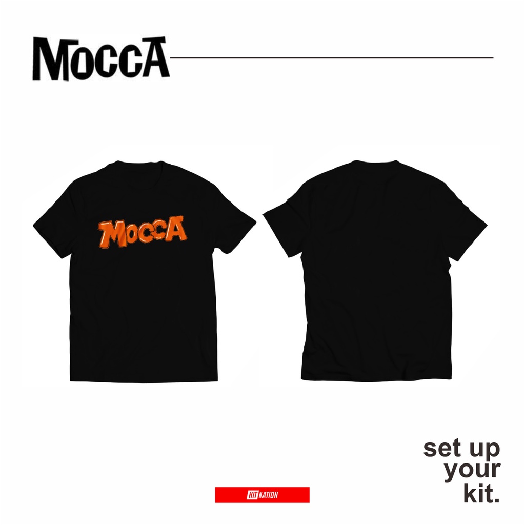 T-Shirt Mocca Typhography Orange Hitam | Kaos Band 100% Original Merchandise