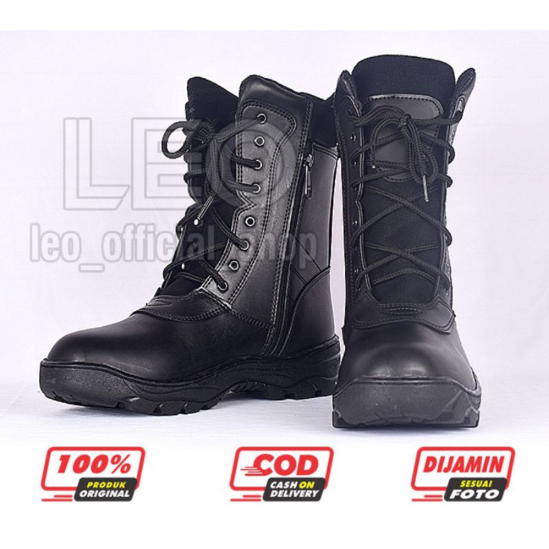 Sepatu PDL TNI AD Sole Army | Sepatu PDL Hitam Dof Satpam Polri Security Banser Berkualitas Pria - LB01