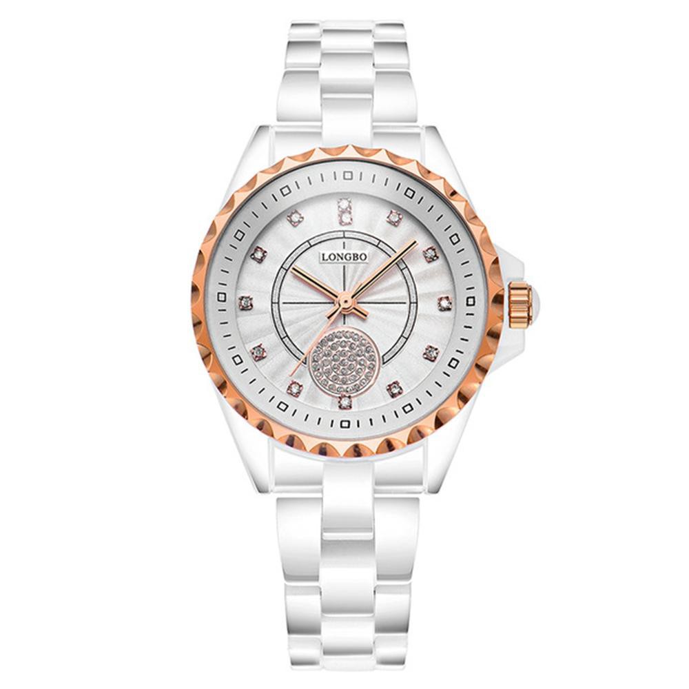 Longbo 80027 Jam Tangan Wanita Casual Bisnis Elegan Fashion 2018 Stainless Steel Ceramic PU