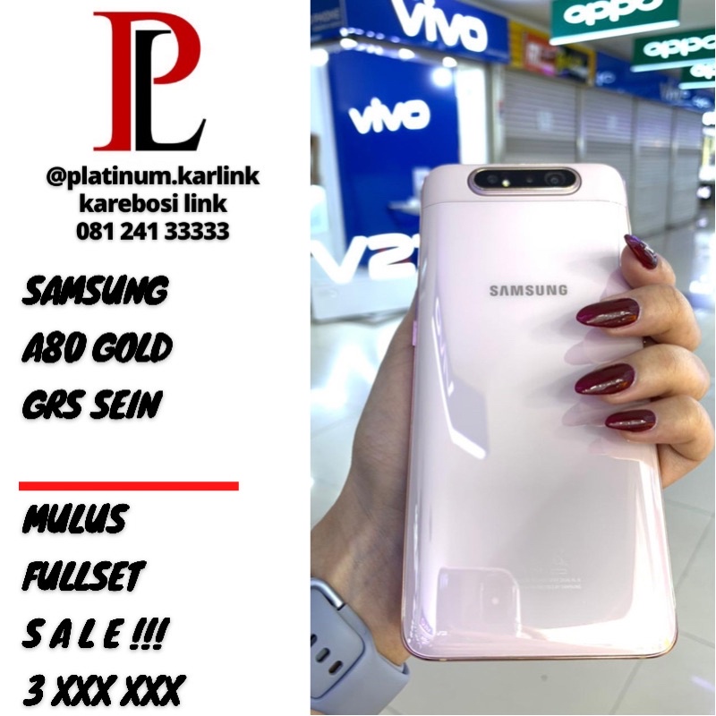 SAMSUNG A80 GOLD SECOND GRS RESMI MULUS FULLSET