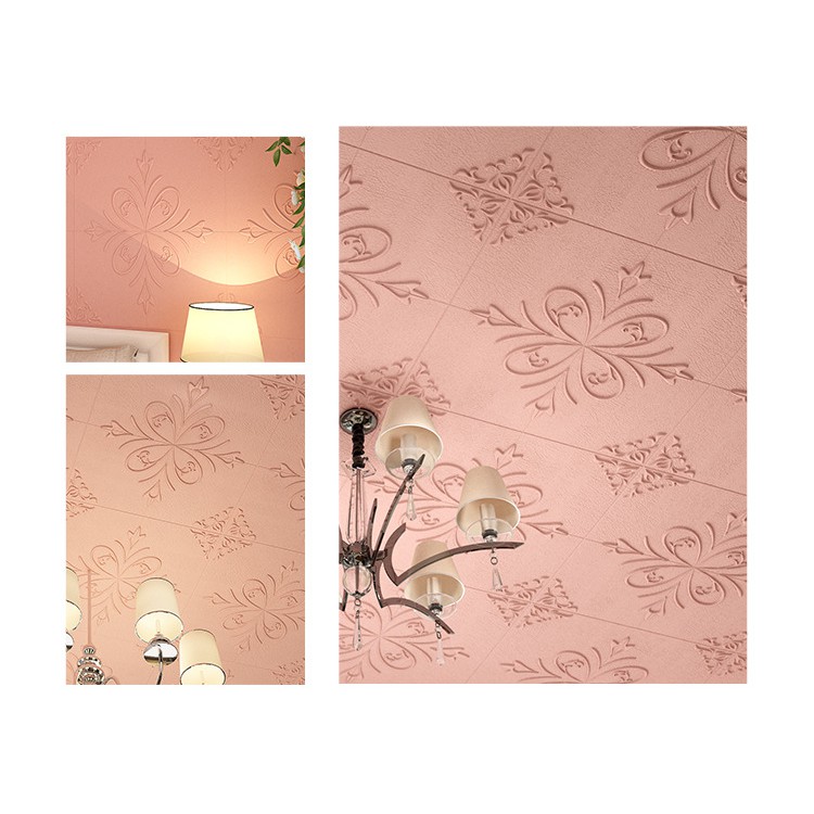 MOGYMOGY HL0210 Wallpaper Timbul 3D Plafon Dinding Langit Atap Kamar Tidur Motif Pola Bunga